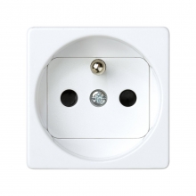 ref. 27458-35 | Base enchufe bipolar toma tierra frances/seguridad Simon 27 blanco nieve