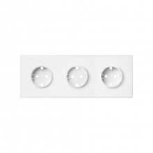 ref. 10020302-230 | Kit frontal Simon 100 con 3 elementos 3 bases blanco mate