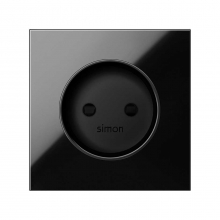 ref. 10000040-138 | Tapa para base de enchufe bipolar Simon 100 negro