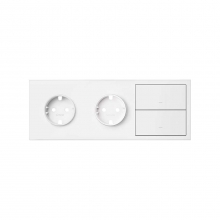 ref. 10020310-230 | Kit frontal blanco mate Simon 100 con 3 elementos 2 bases+2 teclas