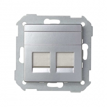 ref. 82006-33 | Adaptador 2 conectores RJ-AMP Simon 82 aluminio mate