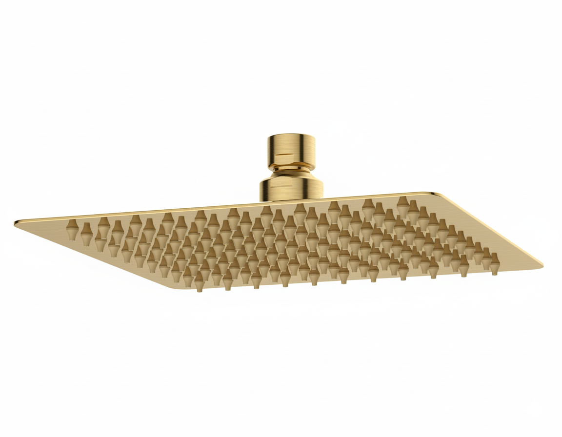 Rociador cuadrado inox Ducha 400 x 400mm Dorado cepillado 516TG Griferias Borras