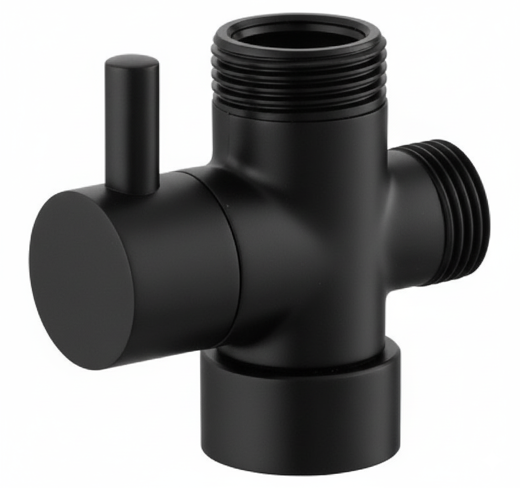 Desviador columna 1/2 x 1/2 x 3/4 Componentes  Negro mate 530NM Griferias Borras