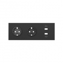ref. 10020308-238 | Kit frontal negro mate Simon 100 con 3 elementos 2 bases+cargador USB doble