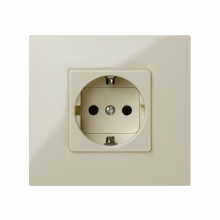 ref. 2791432-031 | Enchufe marfil 2P+toma tierra lateral schuko monobloc+seguridad marfil
