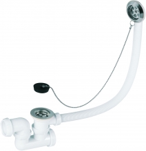 Desage de baera con tapn y cadena + sifn orientable WIRQUIN  Ref. SP5502