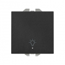 Pulsador grabado Luz Luminoso 10A  20000161-098 SIMON 270 Negro Mate