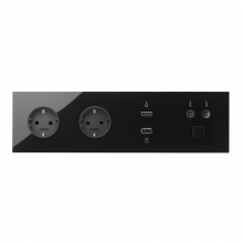 ref. 10020402-138 | Kit frontal Simon 100 con 4 elementos 2 bases+HDMI+USB+TV/SAT+RJ45 negro