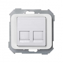 ref. 75589-60 | Adaptador 2 conectores RJ-AMP Simon 75 blanco