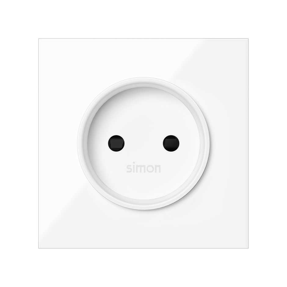 Tapa para la base de enchufe schuko blanco brillante Simon 100