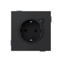 Base de enchufe Schuko LOLA 16A 250 V~ con sistema de embornamiento a tornillo negro mate | Simon 360 negro mate