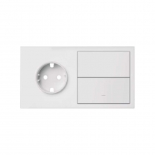 ref. 10020203-230 | Kit frontal Simon 100 con 2 elementos base+tecla blanco mate