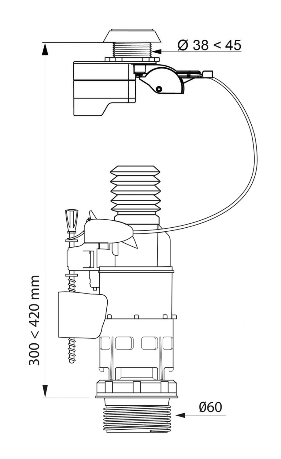 Mecanismo de cisterna WC Tronic 2 sin contacto de WIRQUIN