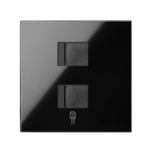 ref. 10000006-138 | Tapa V&D plana CG para 2 RJ45 con 2 modulos Simon 100 negro