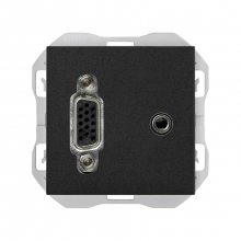 Conector VGA + minijack 20000091-098 SIMON 270 Negro Mate