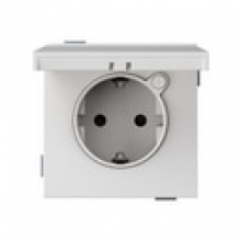 Base de enchufe Schuko LOLA 16A 250 V~ con sistema de embornamiento a tornillo IP44 blanco mate | Simon 360 blanco mate