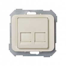 ref. 75589-61 | Adaptador 2 conectores RJ-AMP Simon 75 marfil