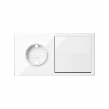ref. 10020204-130 | Kit frontal Simon 100 con 2 elementos base+2 teclas blanco