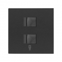 ref. 10000006-238 | Tapa v&d plana CG Simon 100 negro mate para 2 ventanas RJ45 2M
