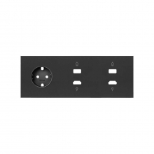 ref. 10020305-238 | Kit frontal Simon 100 con 3 elementos base+2 HDMI/USB negro mate