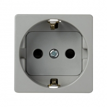 ref. 27472-67 | Base Simon 27 2P toma tierra lateral schuko+seguridad gris