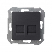 ref. 82006-38 | Adaptador 2 conectores RJ-AMP Simon 82 grafito