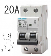 Interruptor Automtico RV30 - 6KA, intensidad 20A Curva C
