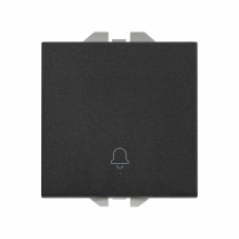 Pulsador con grabado Campana 10A  20000152-098 SIMON 270 Negro Mate