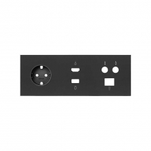 ref. 10020304-238 | Kit frontal negro mate Simon 100 con 3 elementos base+HDMI+USB+TV+RJ45