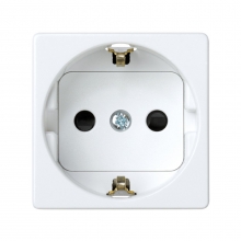 ref. 27432-65 | Base Simon 27 2P toma tierra lateral schuko+seguridad blanco nieve