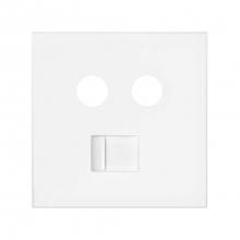 ref. 10000072-230 | Tapa Simon 100 para toma R-TV+SAT con RJ45 2M blanco mate