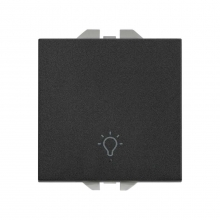 Pulsador con grabado Luz 10A  20000151-098 SIMON 270 Negro Mate