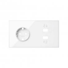 ref. 10020210-130 | Kit frontal Simon 100 con 2 elementos base+cargador USB doble carga rapida blanc