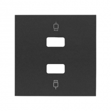 ref. 10001090-238 | Tapa Simon 100 para 2 conectores USB 2M negro mate