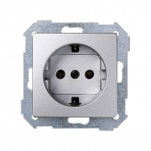 ref. 8200432-093 | Base de enchufe schuko Simon 82 16A embornamiento tornillo + tapa aluminio frio