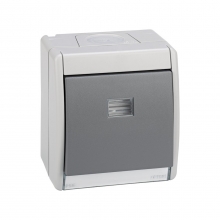 ref. 4490160-035 | Pulsador con luminoso IP55 Simon 44 AQUA gris