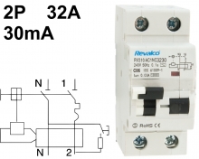Interruptor diferencial Combinado de dos módulos RV310 - Sens. 30mA - Ints. 32A