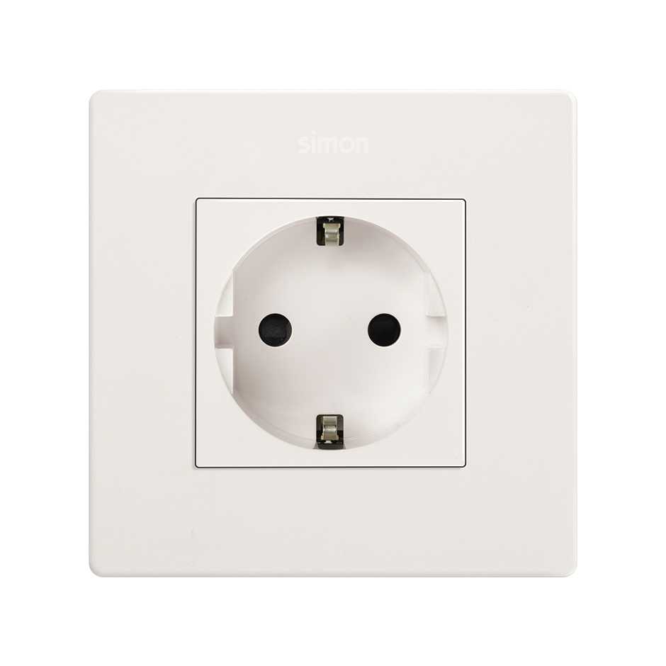 Base de enchufe Schuko emborn. Rapido 20000472-090 SIMON 270 Blanco