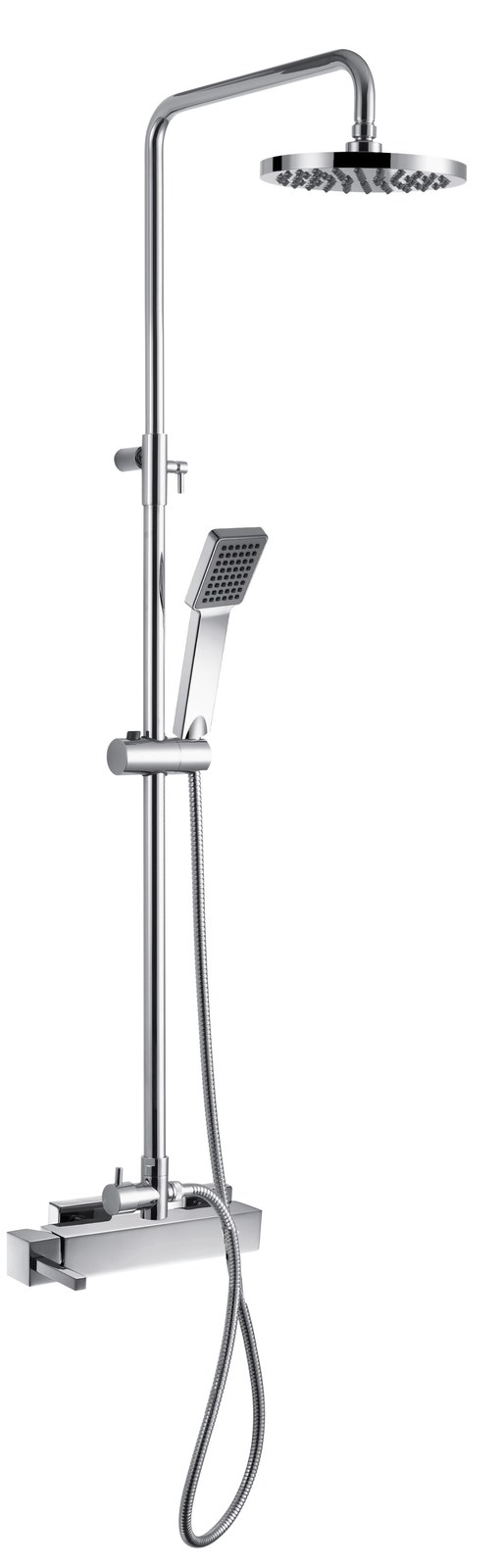 Monomando ducha columna 2V. Amsterdam telesc. Roc. Red. 250mm INOX cromado AMS92047C Griferias Borras