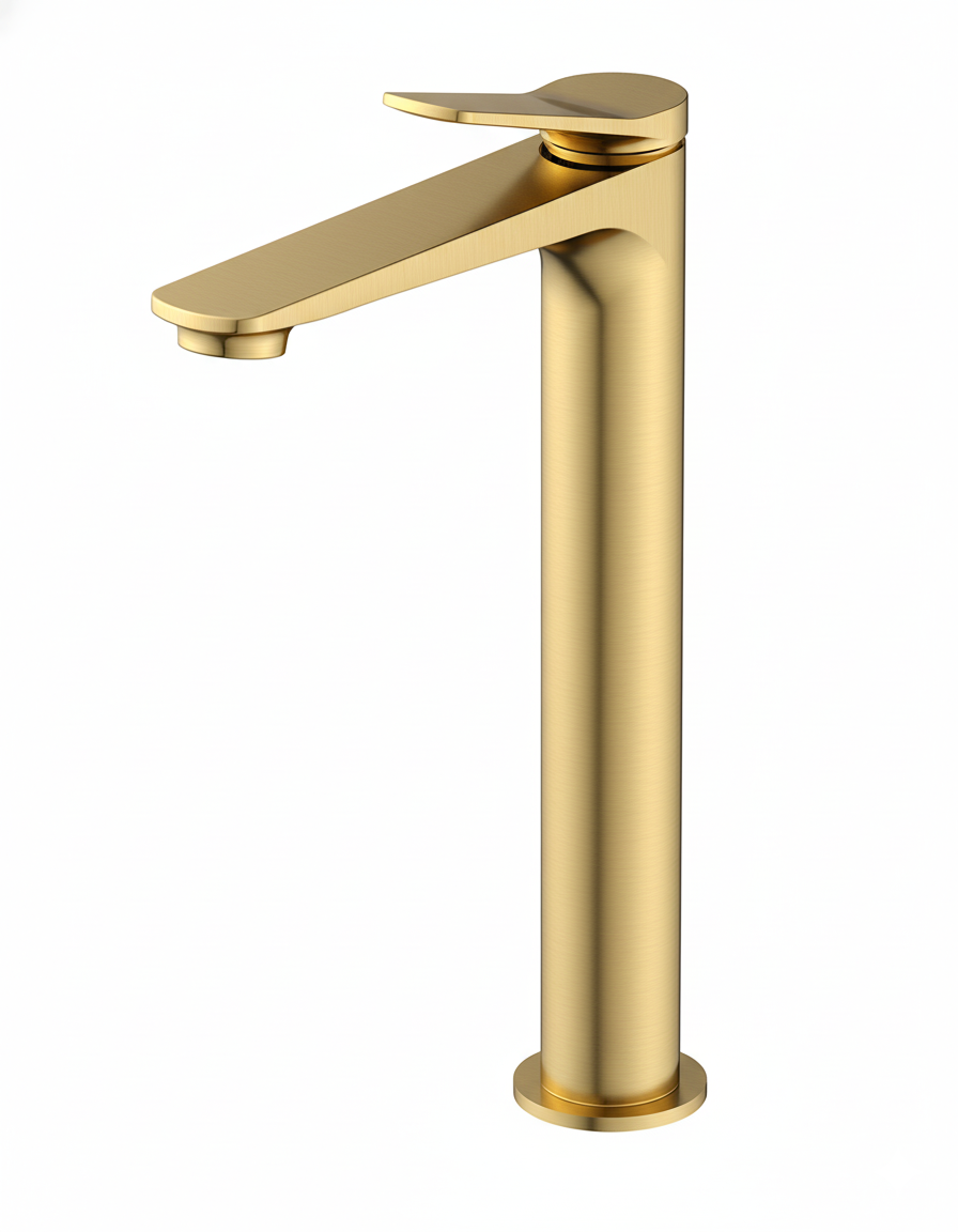 Monomando lavabo Alto Avance  Dorado cepillado AVA37611TG Griferias Borras