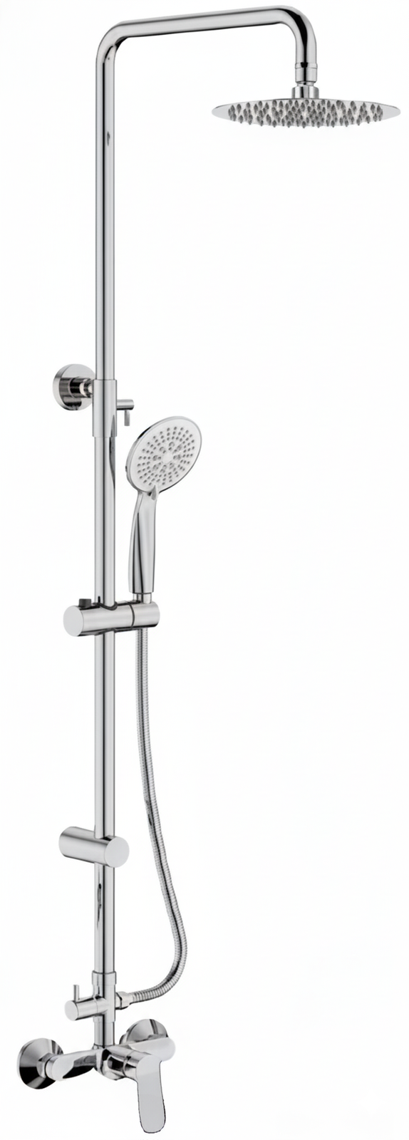 Monomando ducha columna 2V. Avance telesc. Roc. Red. 250mm INOX cromado AVA37647C Griferias Borras