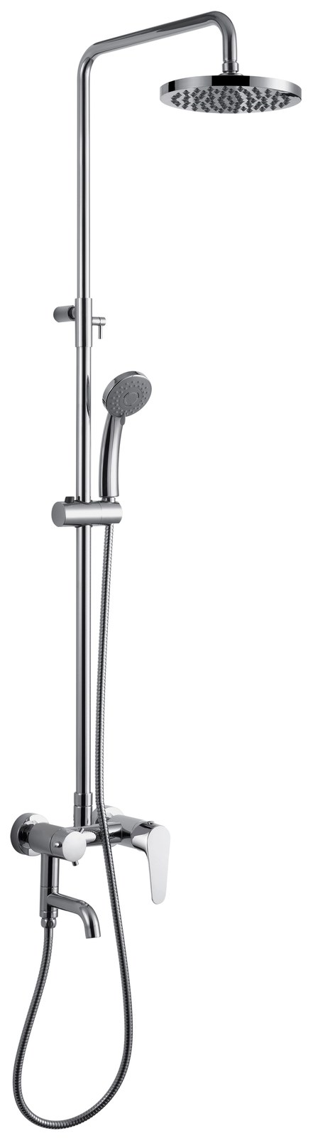 Monomando ba�o-ducha columna 3V. Barcelona telesc. Roc. Red. 250mm INOX cromado BCN81267C Griferias Borras