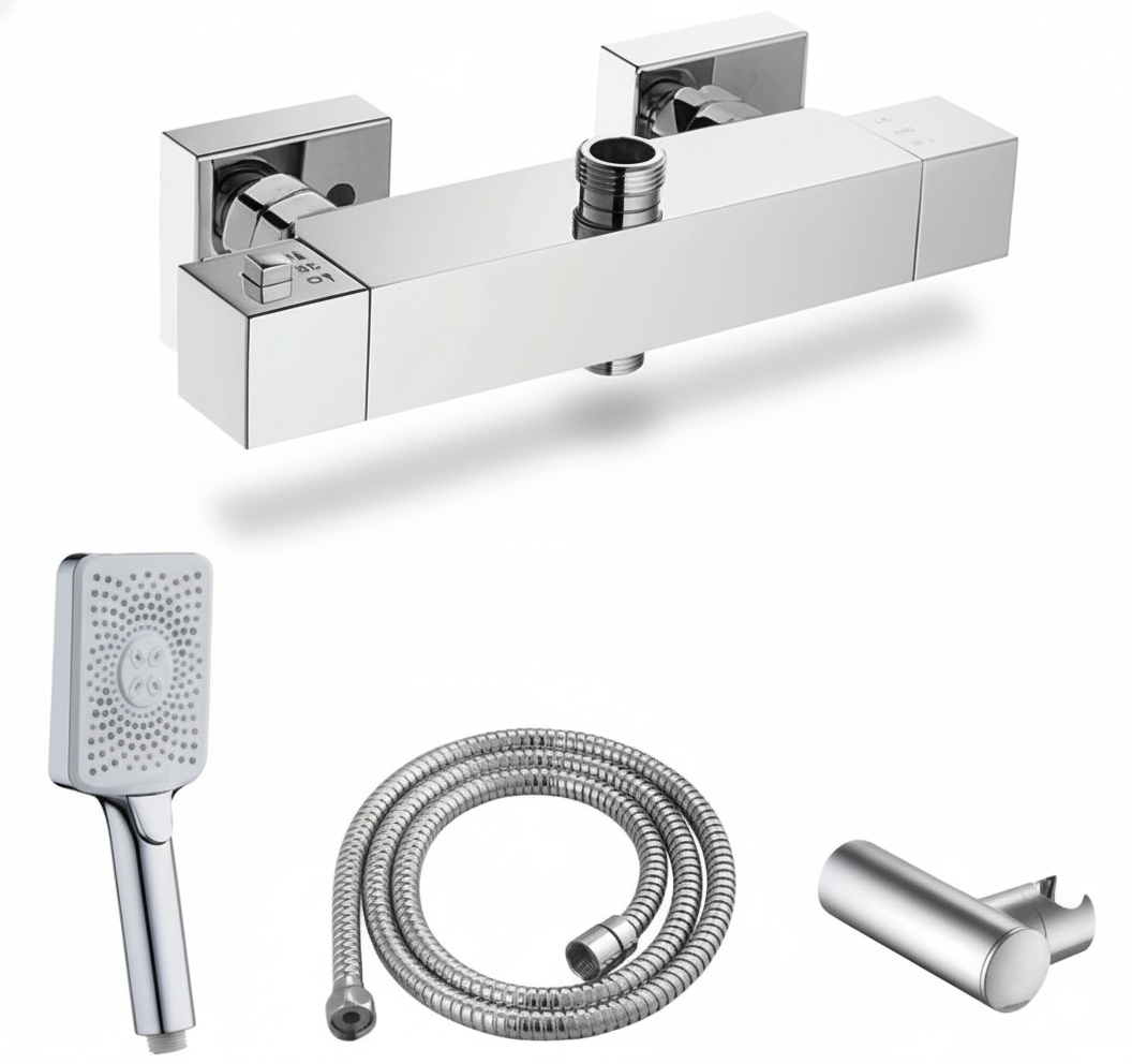 Termost�tica columna THERM-BO con equipo ducha cromado CAT161C Griferias Borras