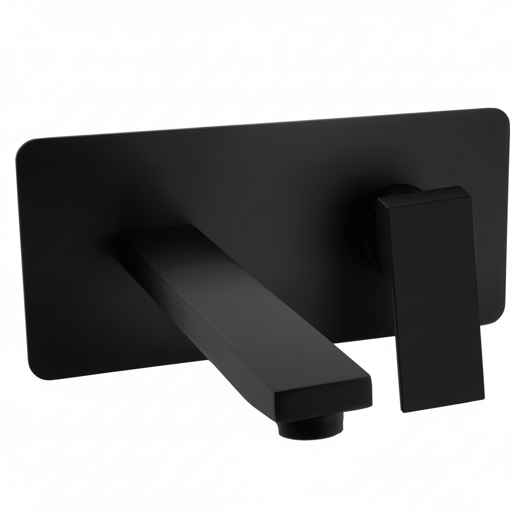 Monomando lavabo empotrar Catania plaf. �nico Negro mate CAT492NM Griferias Borras