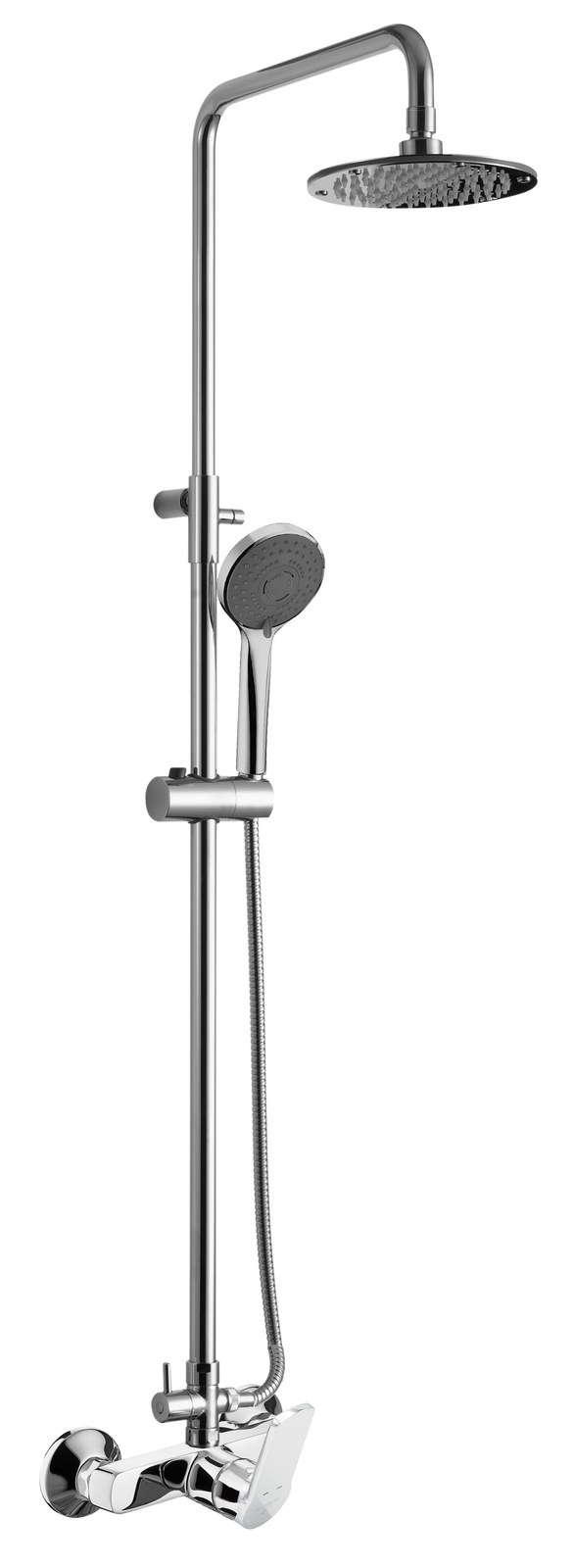 Monomando ducha columna 2V. Dubai telesc. Roc. Red. 250mm INOX cromado DUB2947C Griferias Borras