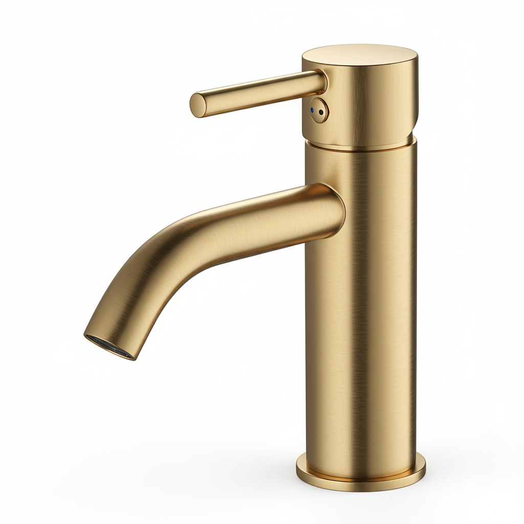 Monomando lavabo Evolution  Dorado cepillado EVO0461TG Griferias Borras