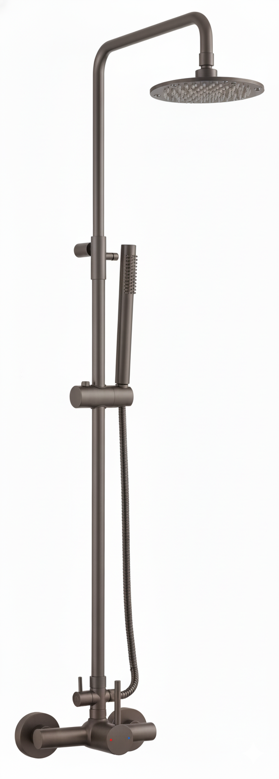 Monomando ducha columna 2V. Evolution telesc. Roc. Red. 250mm INOX Grafito Cepillado EVO04647GR Griferias Borras