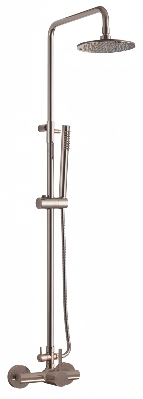 Monomando ducha columna 2V. Evolution telesc. Roc. Red. 250mm INOX Acero inoxidable EVO04647SS Griferias Borras