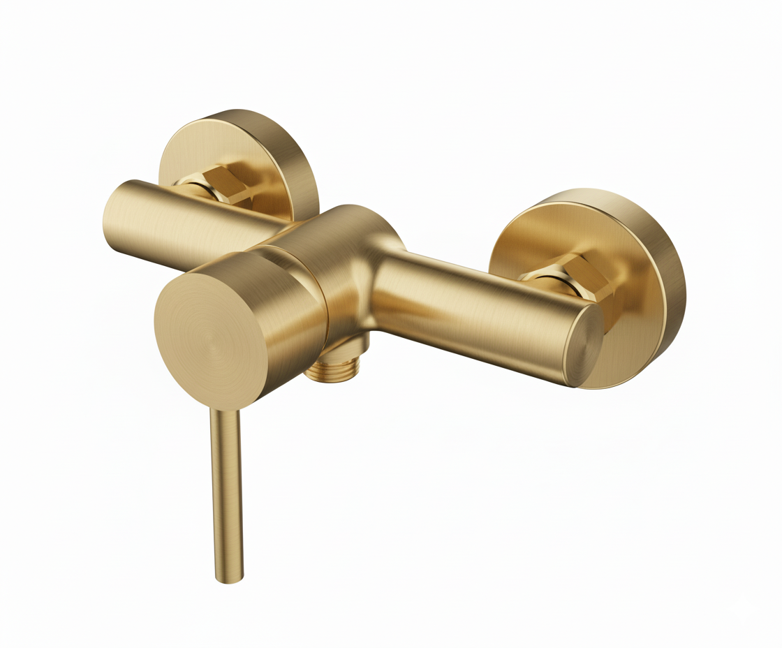 Monomando ducha Evolution  Dorado cepillado EVO0464TG Griferias Borras