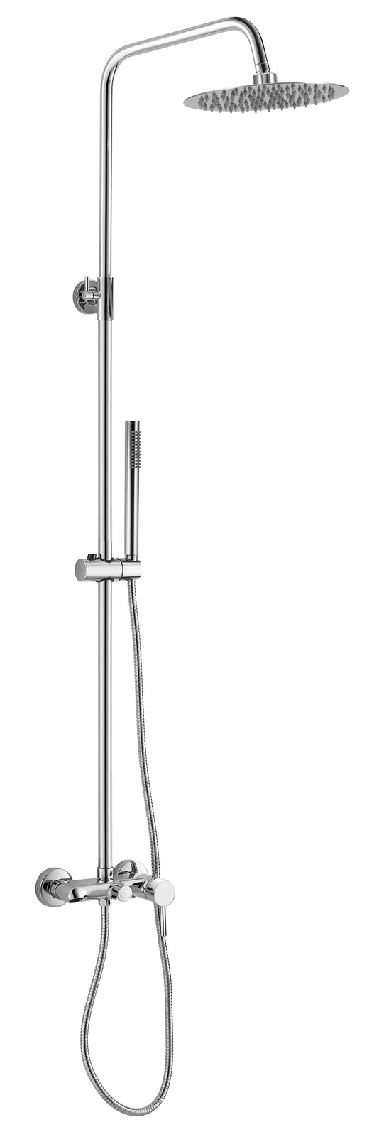 Monomando ba�o-ducha columna 3V. Evolution telesc. Roc. Red. 250mm INOX cromado EVO1793C Griferias Borras